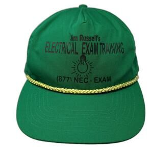 Jim Russell's Electrical Exam Training Slideback 5 Panel Cap Green OS Rope Otto